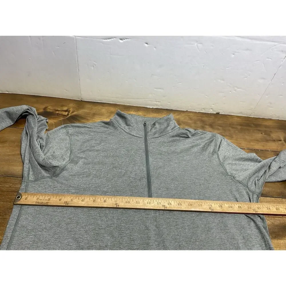 Lululemon Soft Jersey Half Zip Mens Large Heathered Slate Brown Army Green